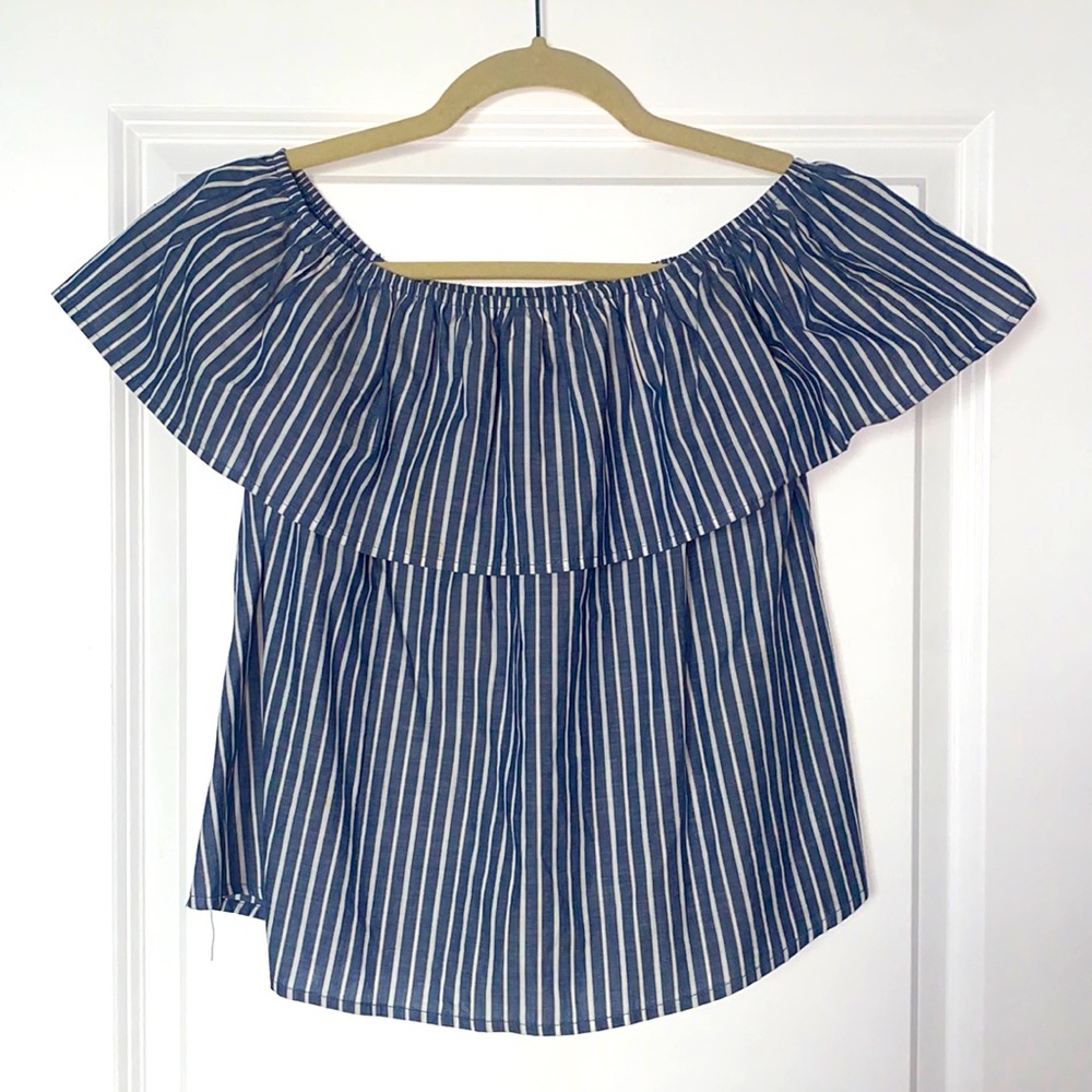 Over the shoulder striped top